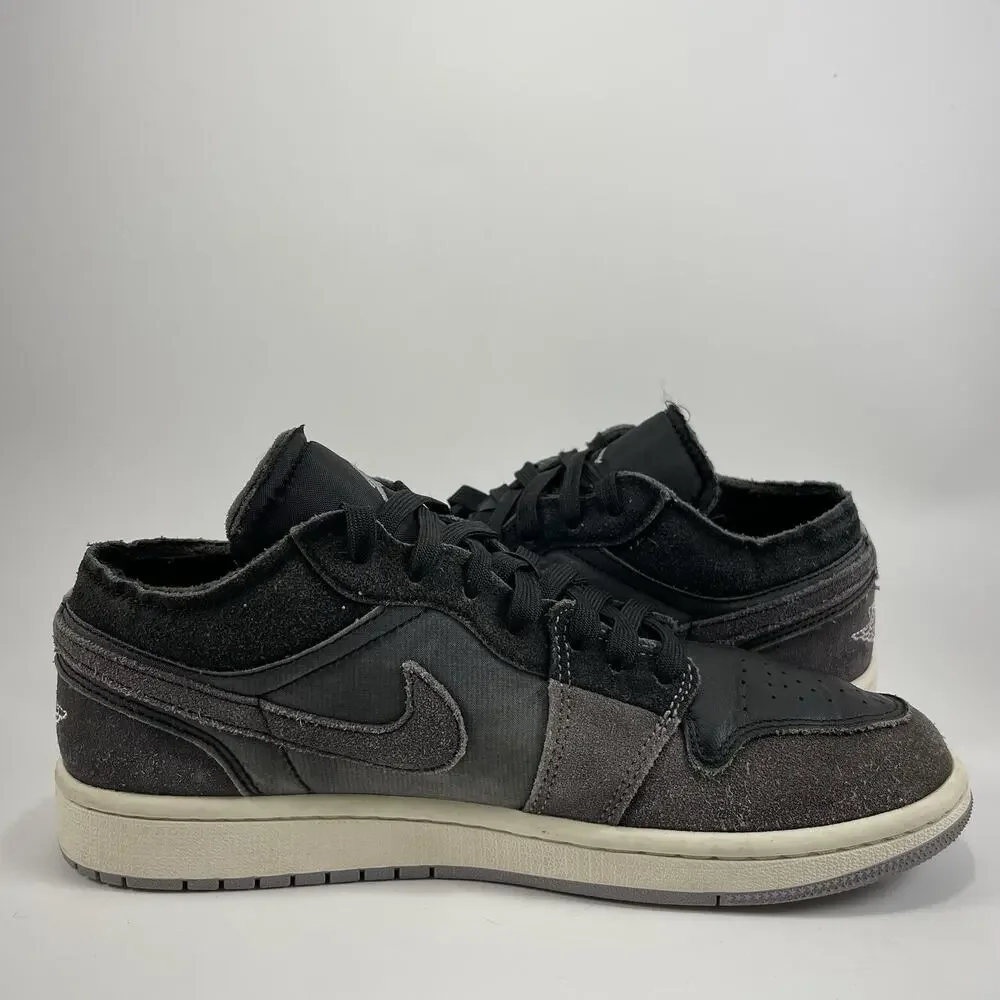 Jordan 1 Low Craft Inside Out Black Suede Mens Size 7 Casual Classic Lace Up